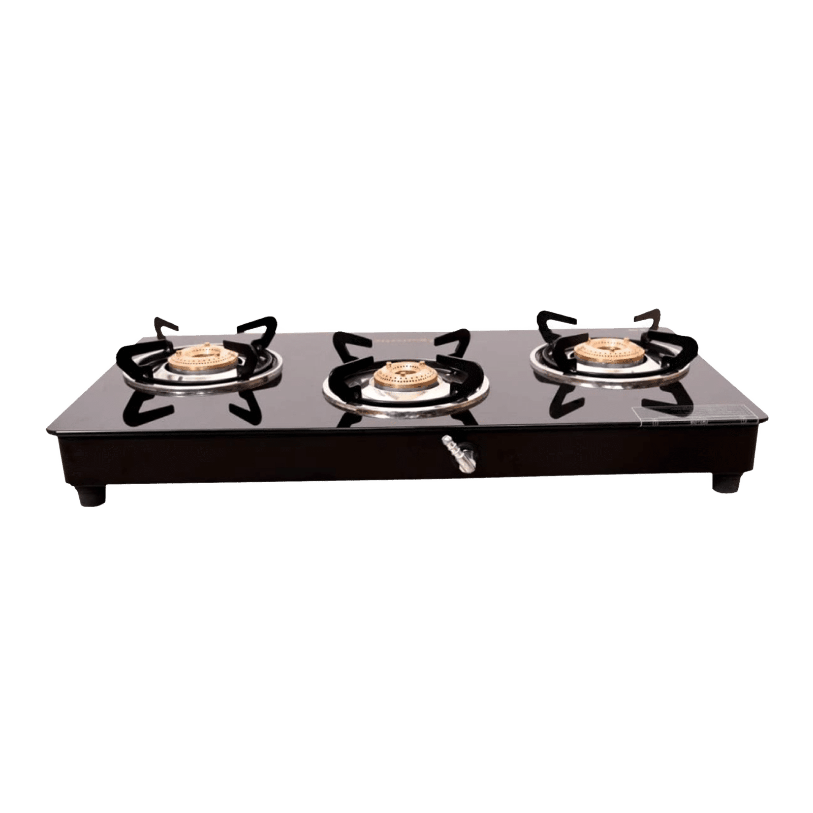 Buy Butterfly Wave Toughened Glass Top 3 Burner Manual Gas Stove (Rust